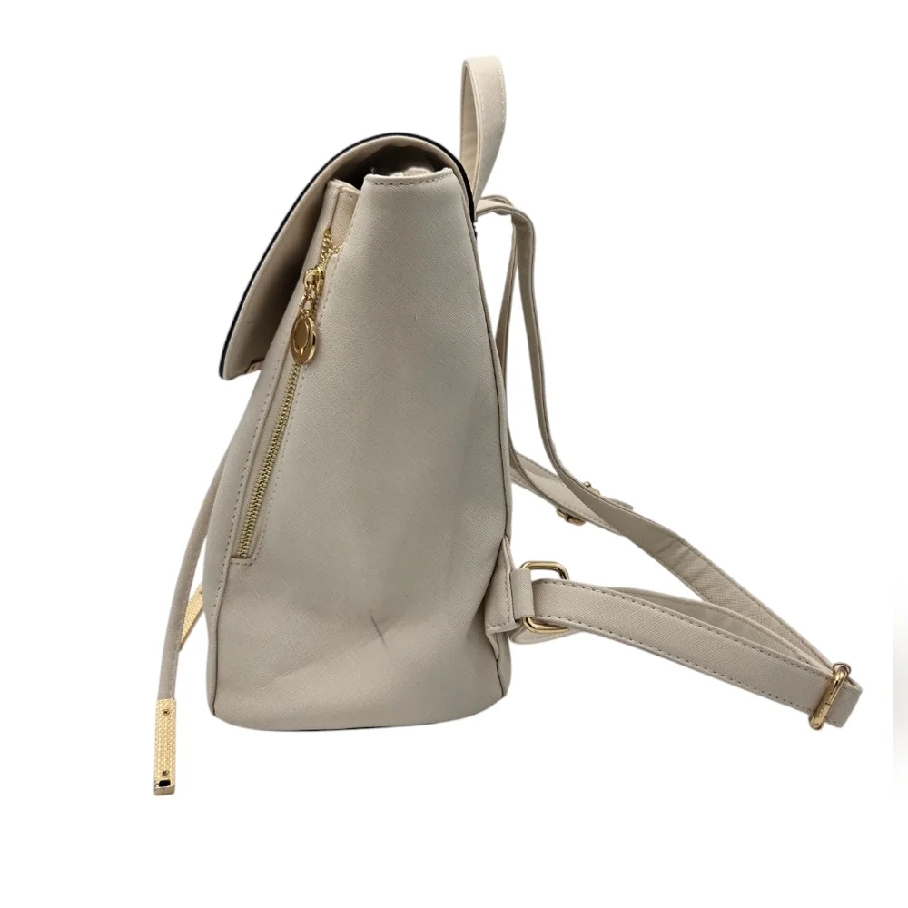 Wink Kangaroo Backpack Purse Bag Winter White Side Zippers Adjustable Straps - Picture 3 of 16